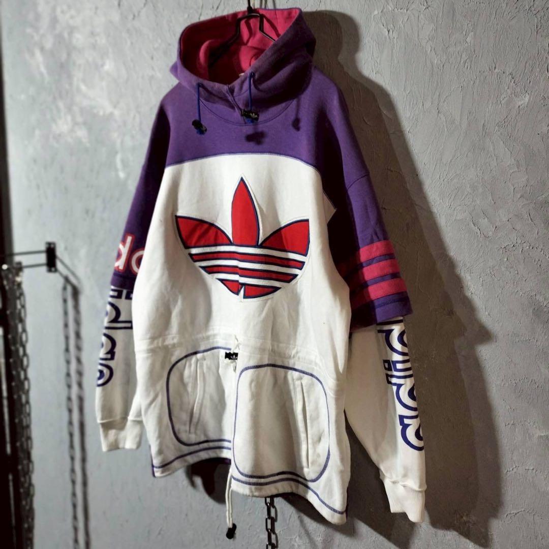 adidas アディダス 80s後期〜90s スウェット　パーカー　刺繍ロゴ