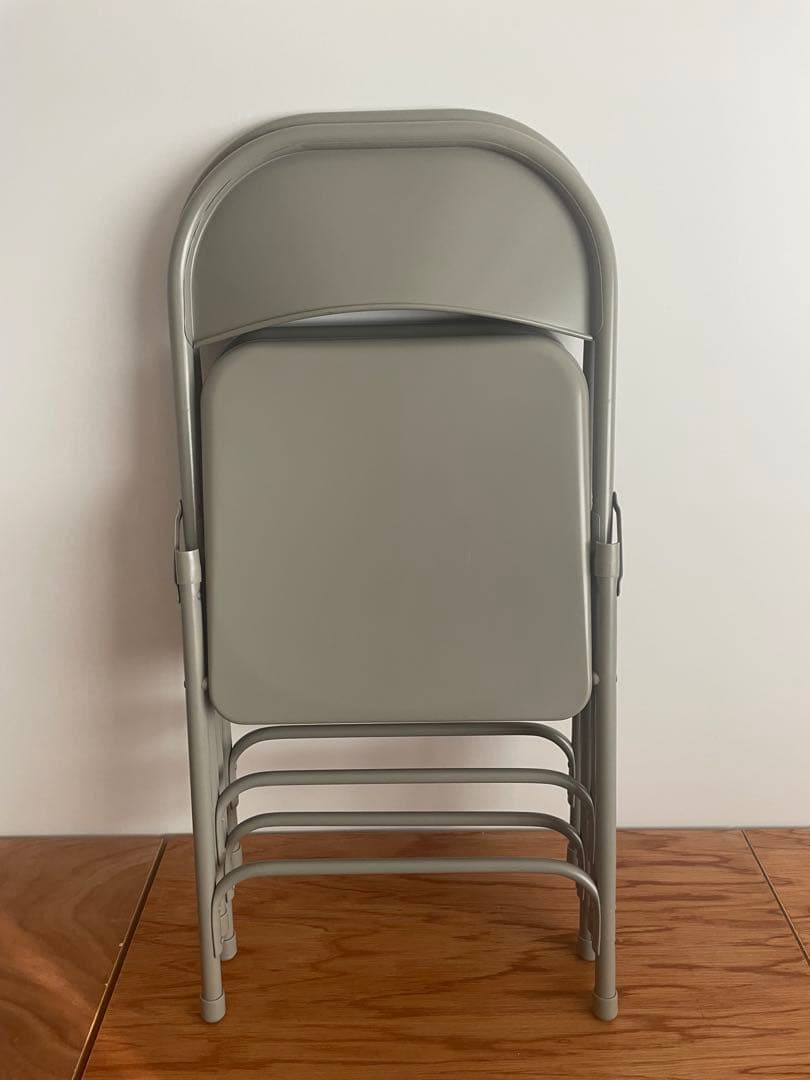 TUBULAR STEEL FOLDING CHAIR グレー2脚