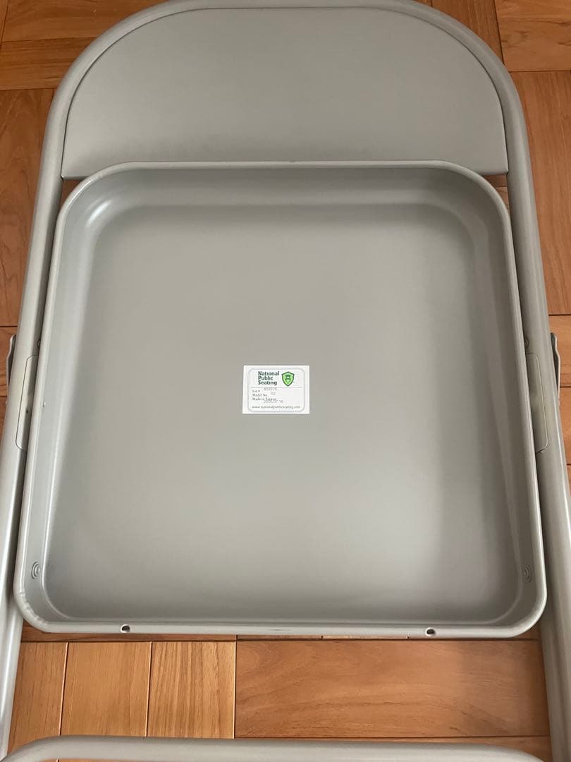 TUBULAR STEEL FOLDING CHAIR グレー2脚