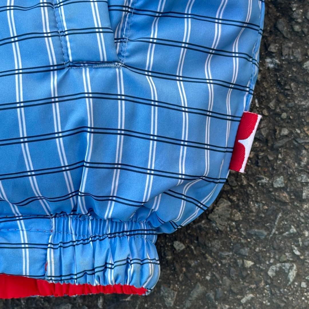 00s Nike ダウンジャケット リバーシブル ロゴ刺繍 チェック 水色