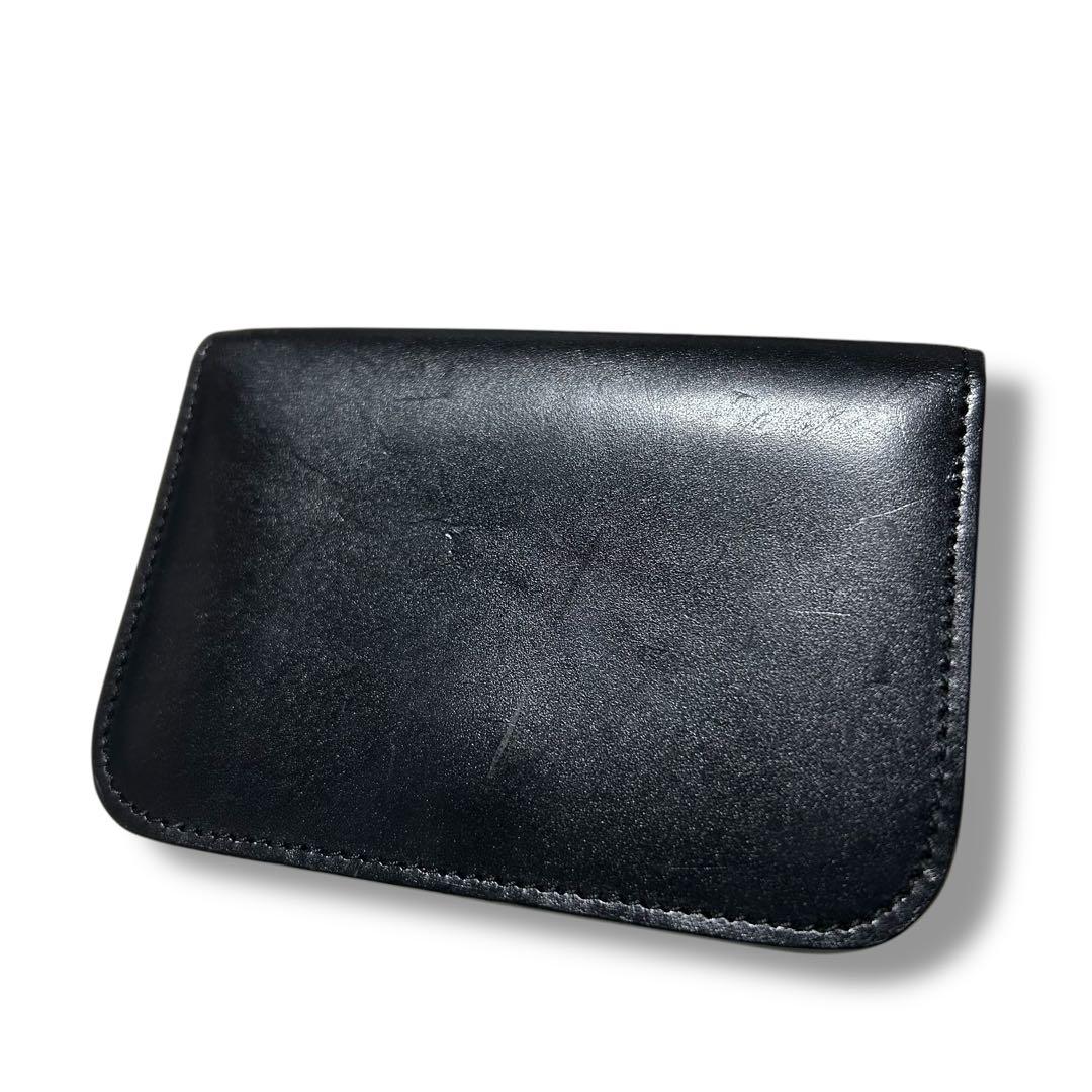 メゾンマルジェラ カードケース 名刺入れ ブラック シルバー ステッチ レザー