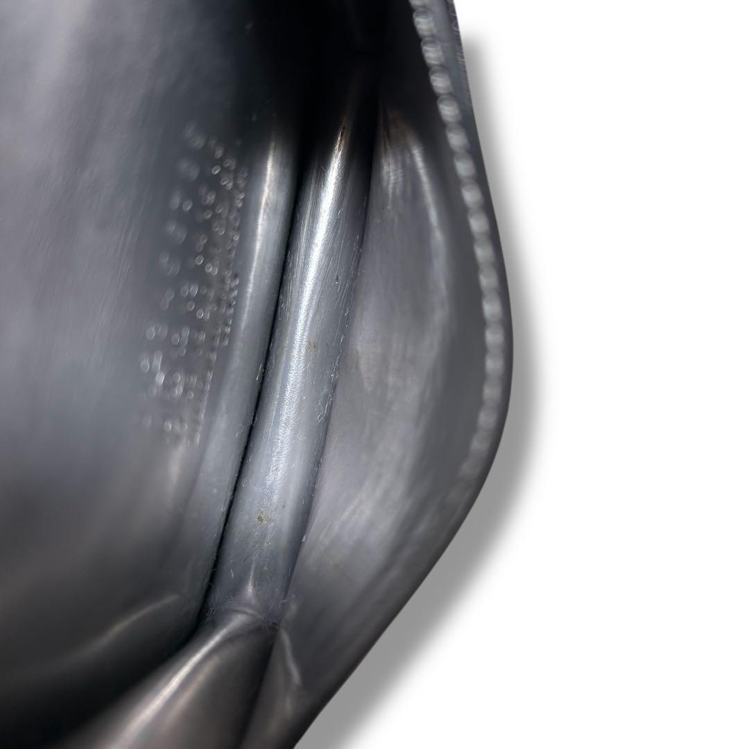 メゾンマルジェラ カードケース 名刺入れ ブラック シルバー ステッチ レザー