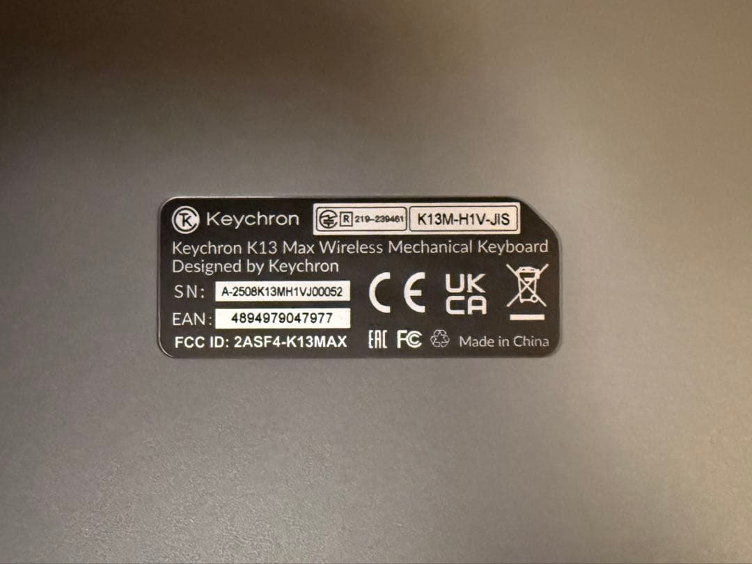 【ほぼ新品】Keychron K13 Max JIS 赤軸 かななし 使用10分