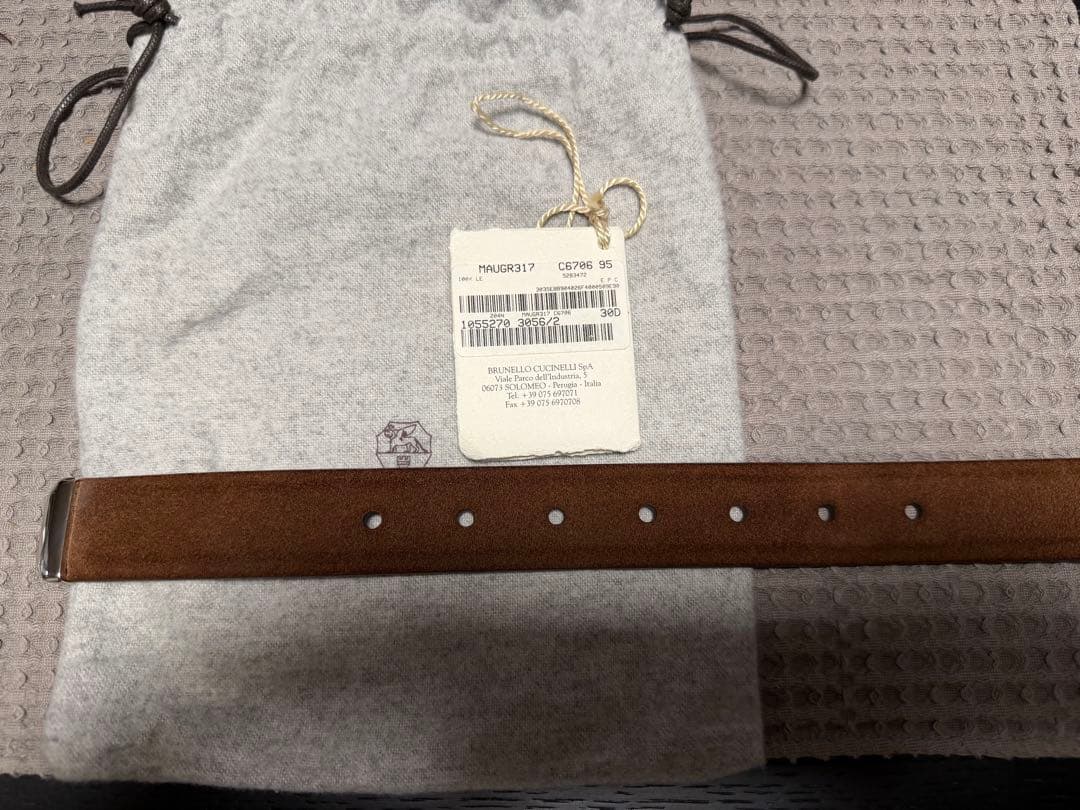 美品！BRUNELLO CUCINELLI リバースレザーベルト95チップ付き