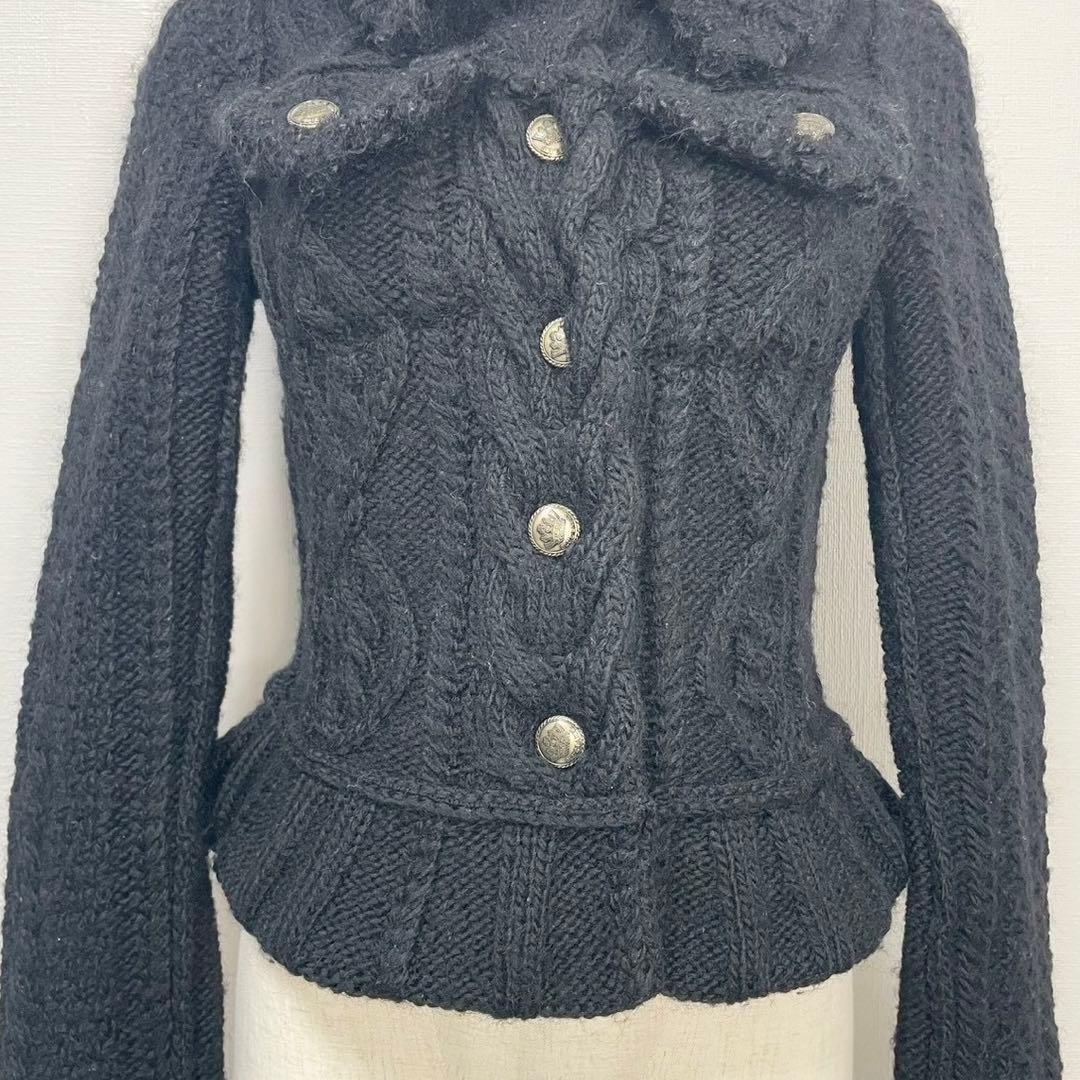 y2k❤️ BURBERRY BLUE LABEL ケーブルmixニットジャケット