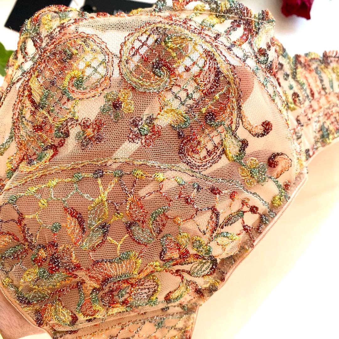 ⭐︎最高級ランジェリーi.d.sarrieriヌードベージュの煌びやな刺繍ショーツ