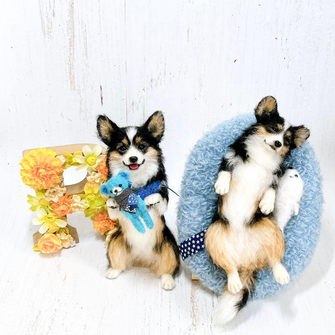 ペンちゃん☆プロフ読んでね(*´ω｀*) 羊毛フェルト 犬 コーギーちゃん