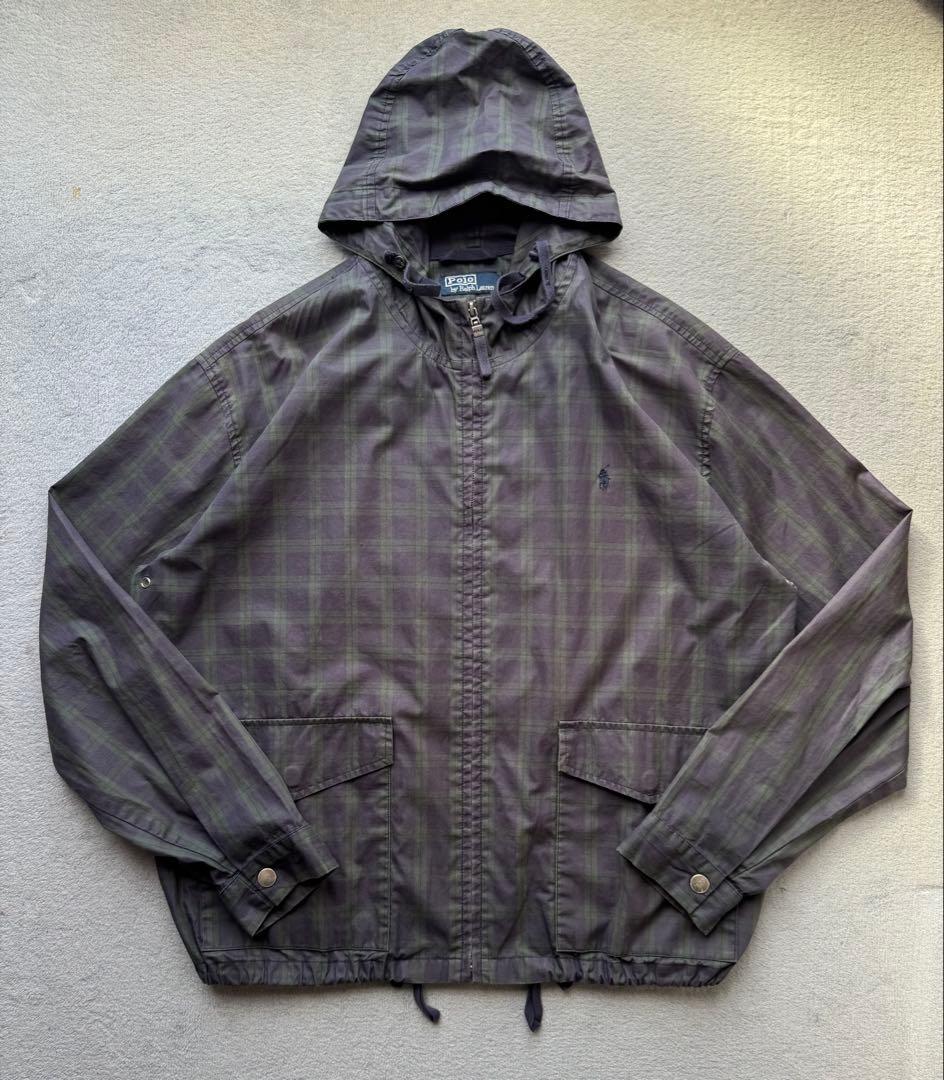 polo ralph lauren ブラックウォッチ コットン パーカー