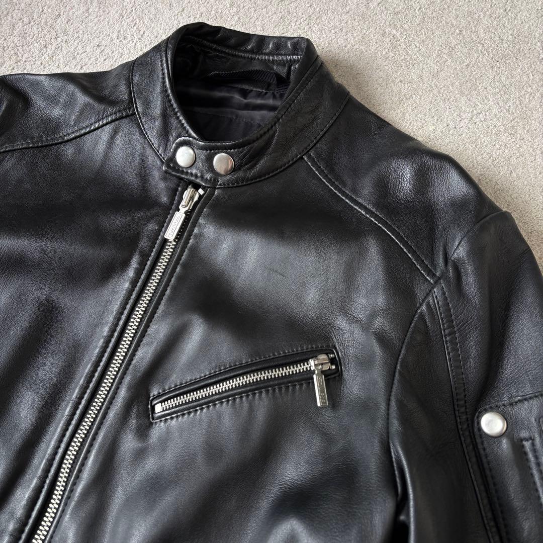 DIESEL レザージャケット XLサイズ ライダース シープスキン ブラック