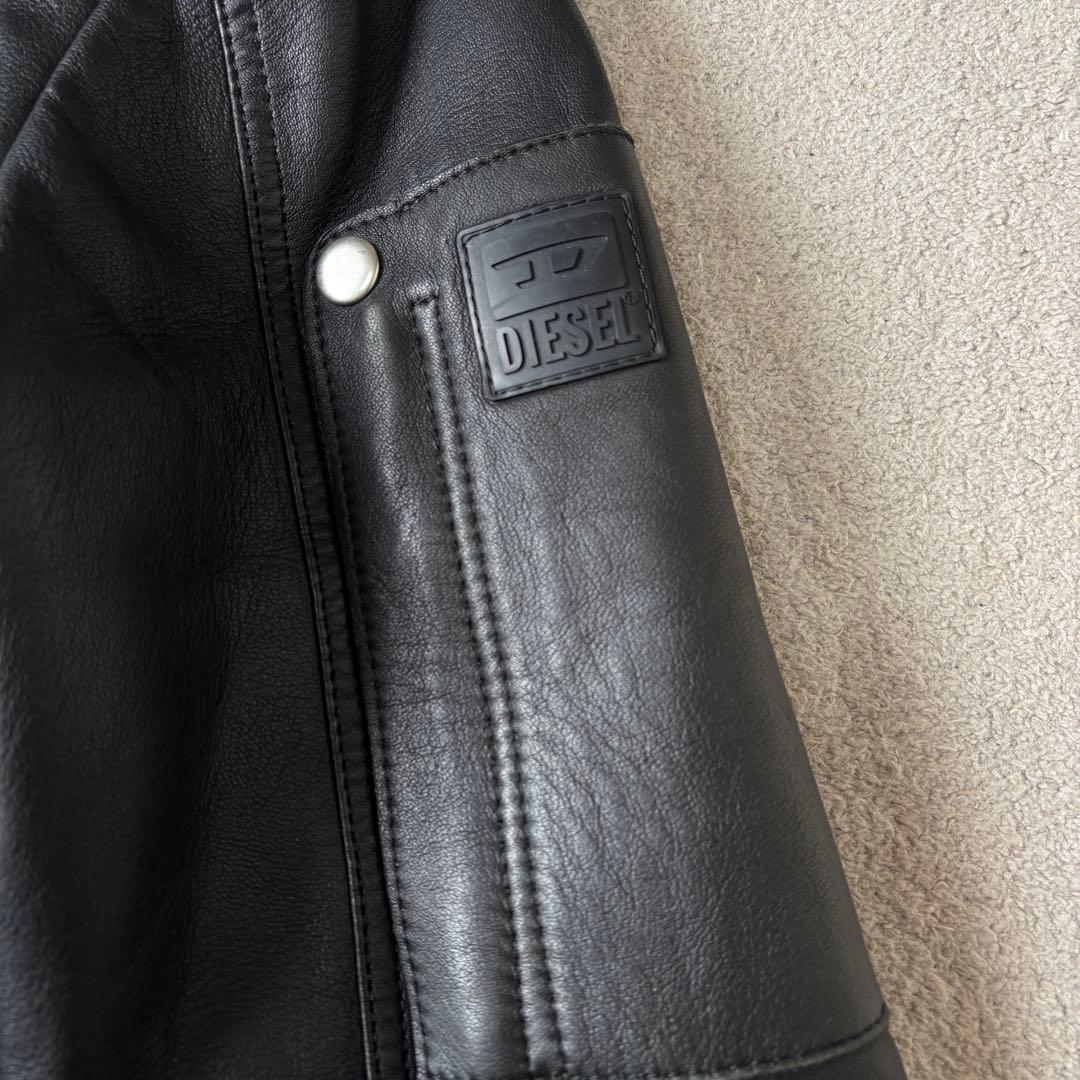 DIESEL レザージャケット XLサイズ ライダース シープスキン ブラック