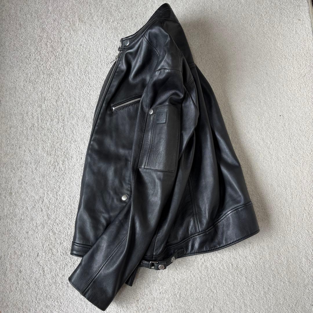 DIESEL レザージャケット XLサイズ ライダース シープスキン ブラック