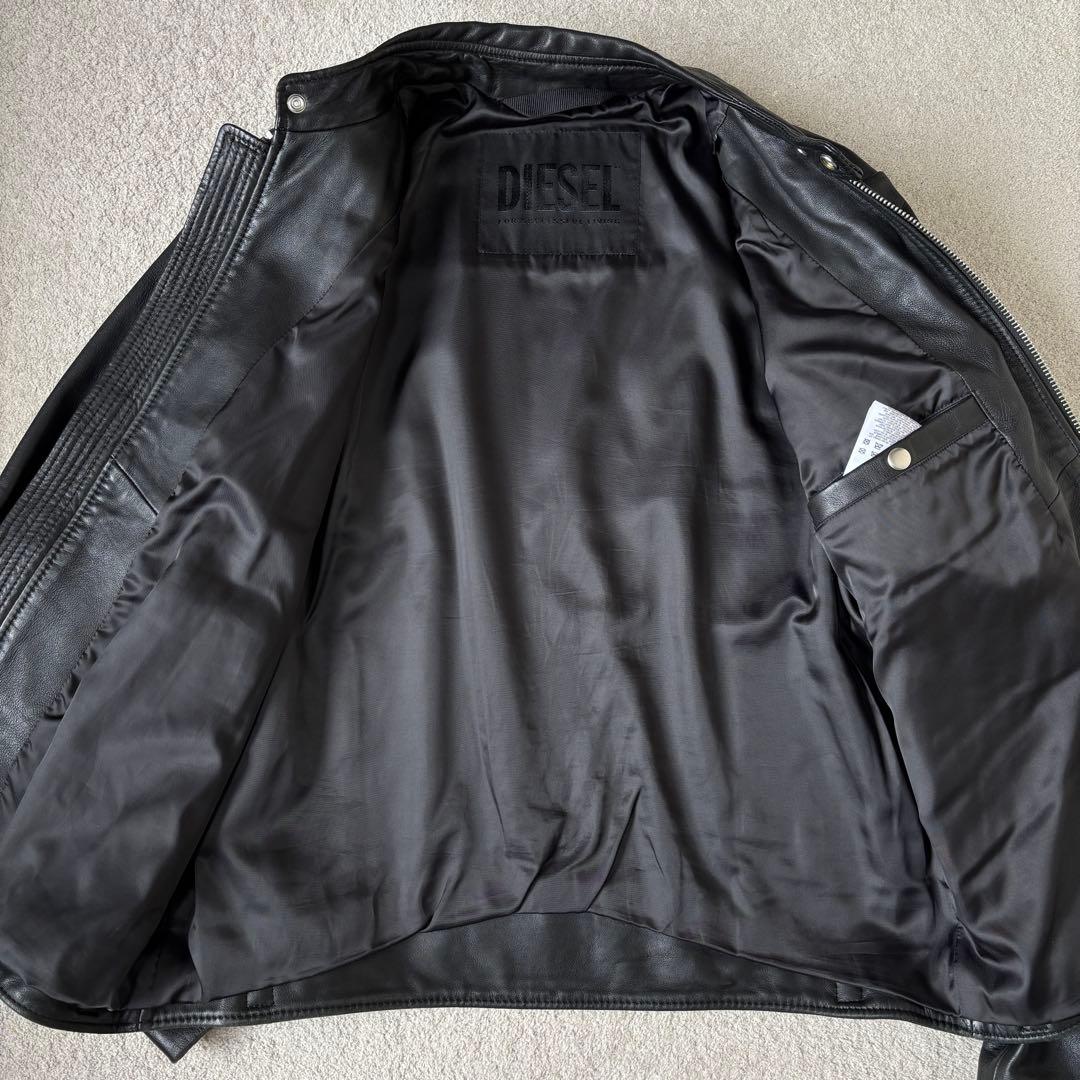 DIESEL レザージャケット XLサイズ ライダース シープスキン ブラック