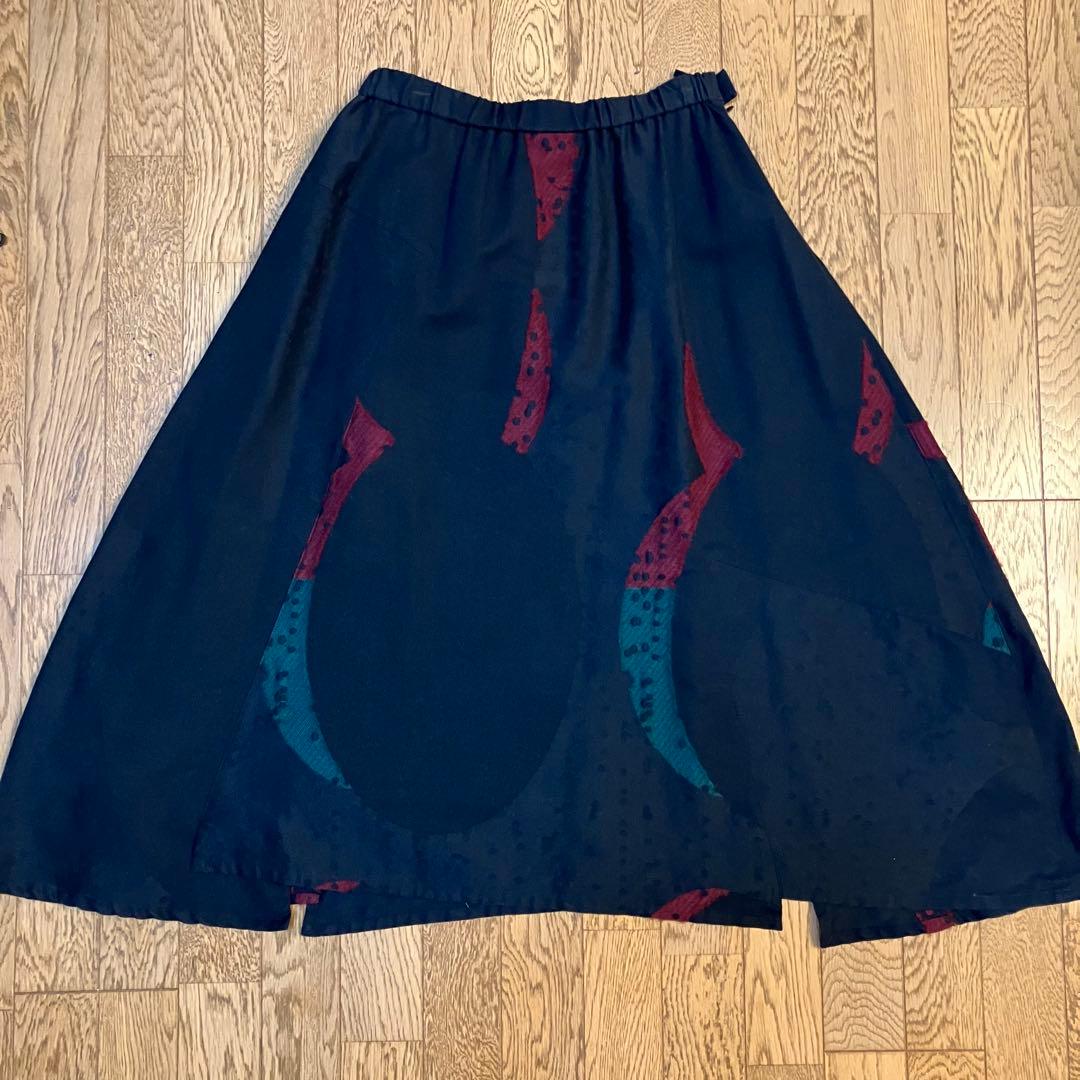 美品sensounico慈雨　スカート　ウール混 新品同様　ブラック　日本製