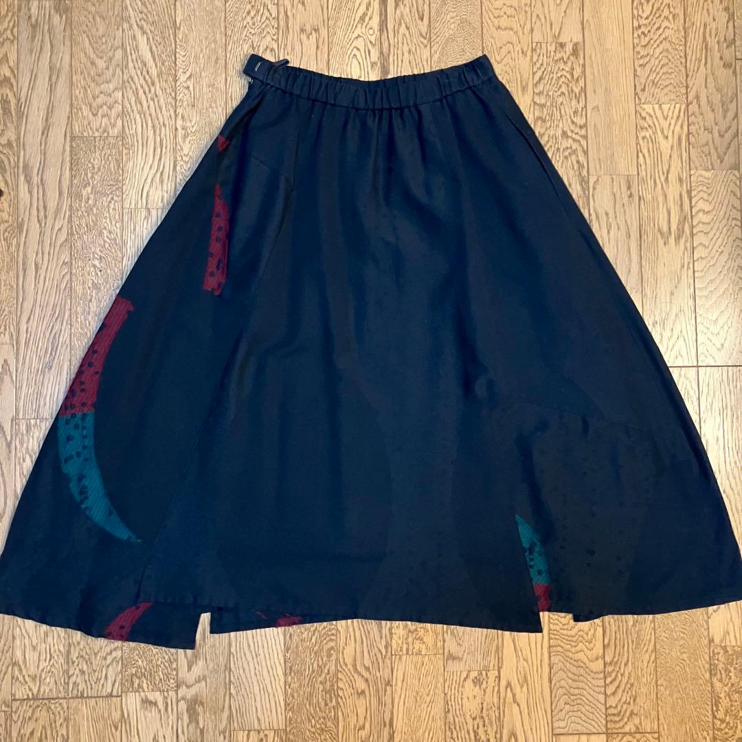 美品sensounico慈雨　スカート　ウール混 新品同様　ブラック　日本製