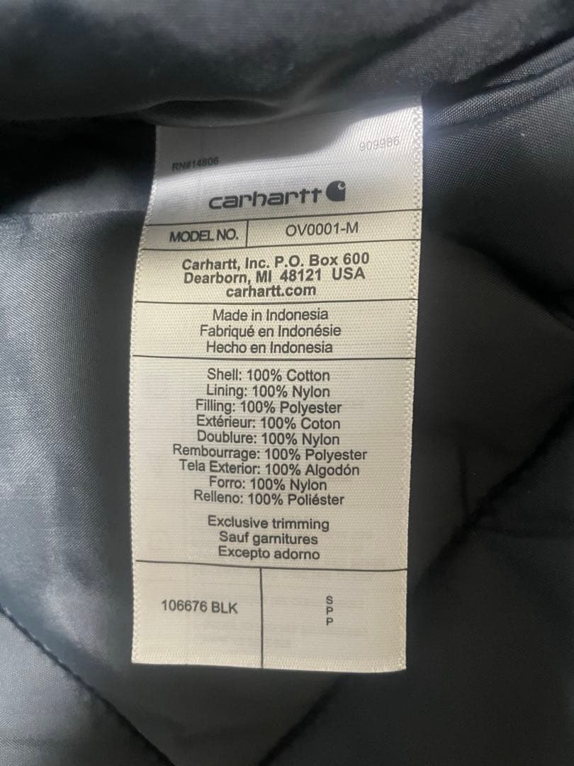 carhartt カーハート　ブラック　ダックベスト　Sサイズ