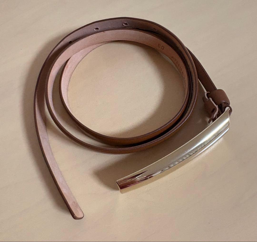 conte コンテ　えみり　バックルナローベルト　ブラウン