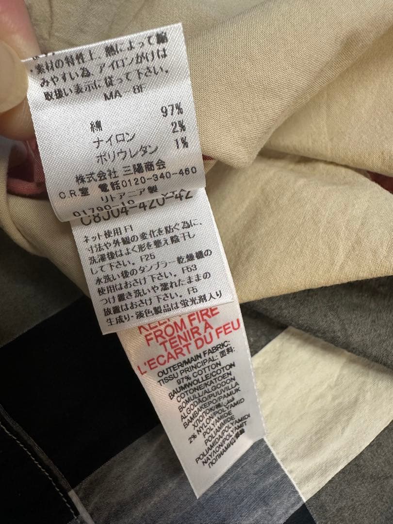 ひ*^様 BURBERRY チェック柄 長袖ワンピース