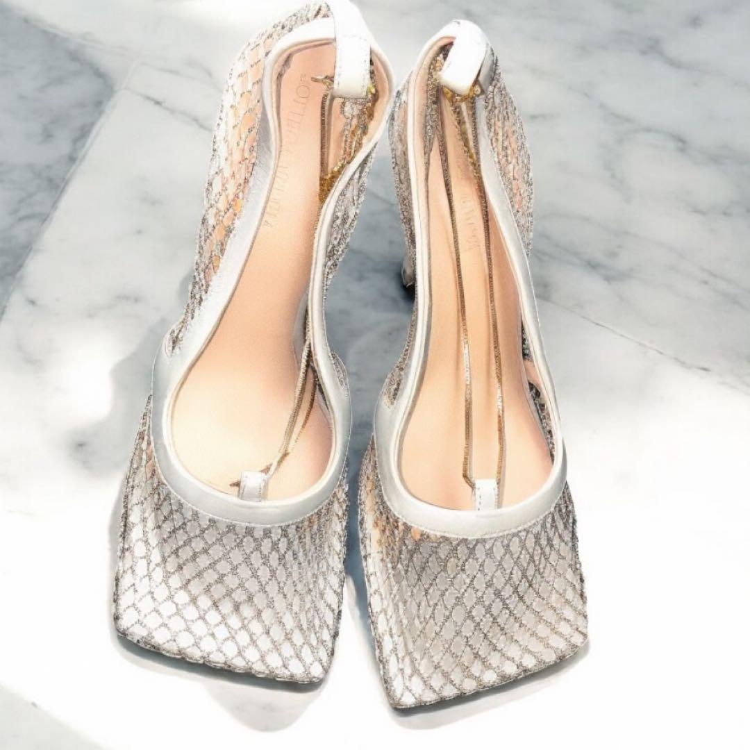 極美品 BottegaVeneta ボッテガヴェネタ メッシュパンプス 36.5