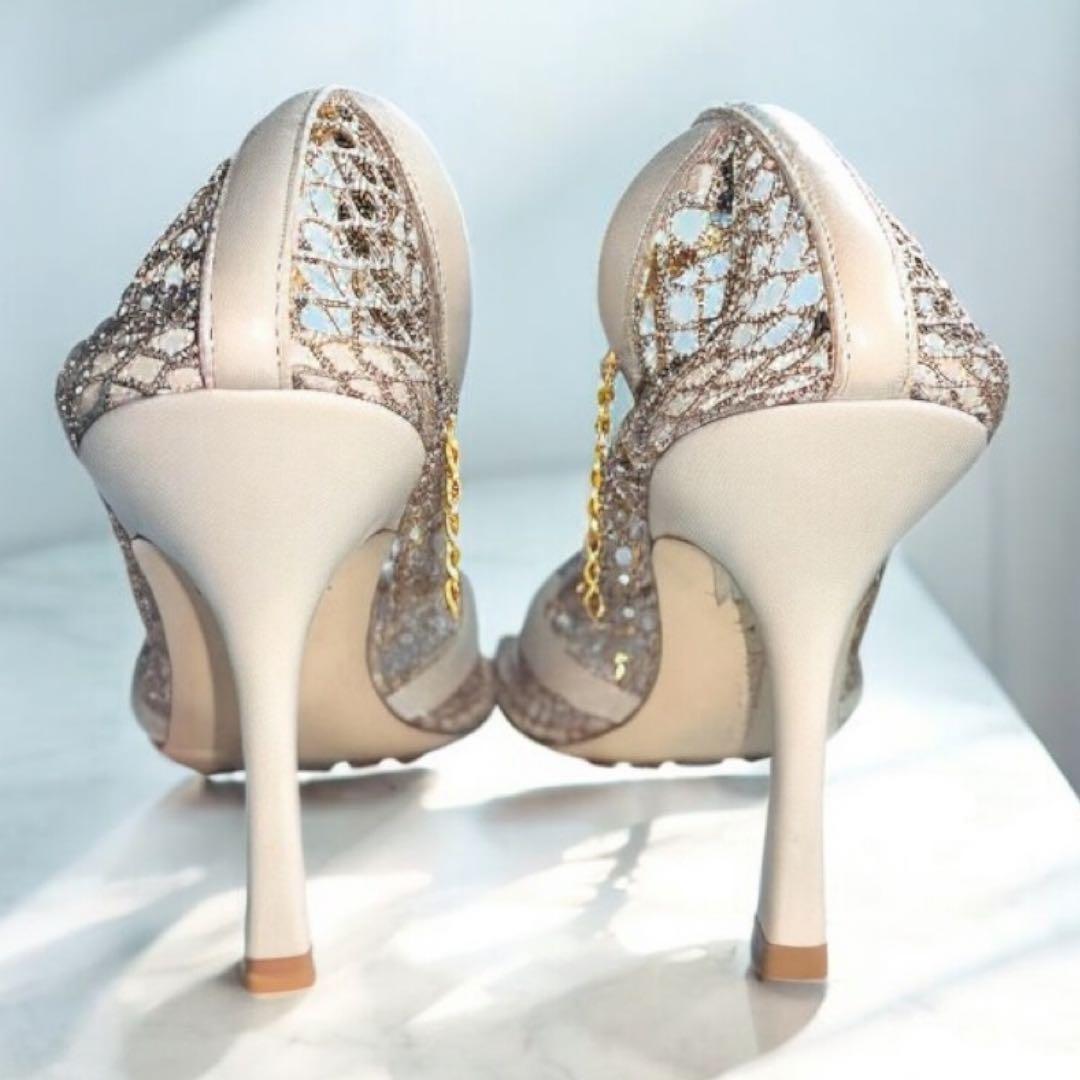 極美品 BottegaVeneta ボッテガヴェネタ メッシュパンプス 36.5