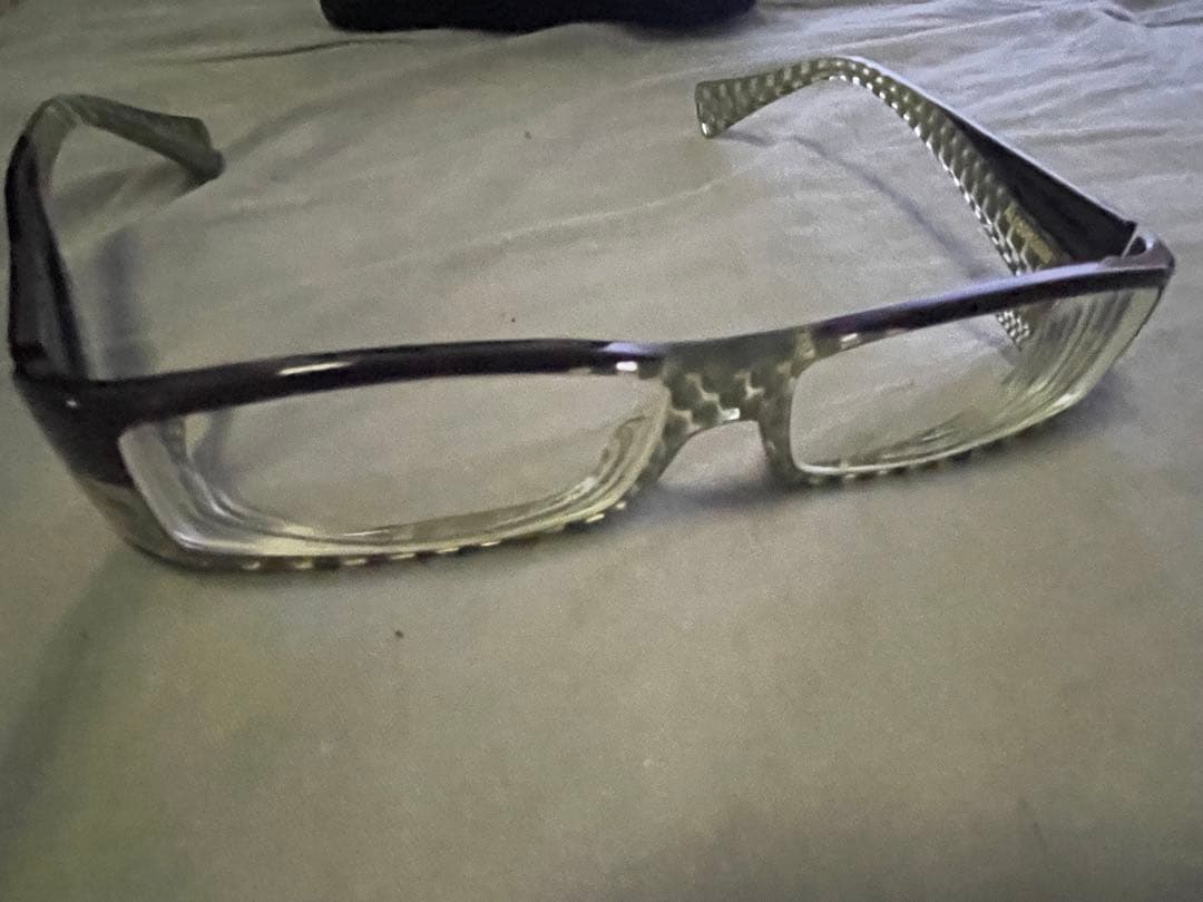 alain mikli チェック柄メガネ ケース付き