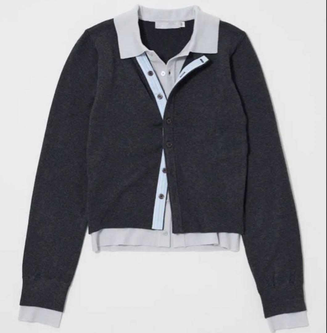 MOUSSY DOUBLE LAYERED ニットシャツ C.GRY