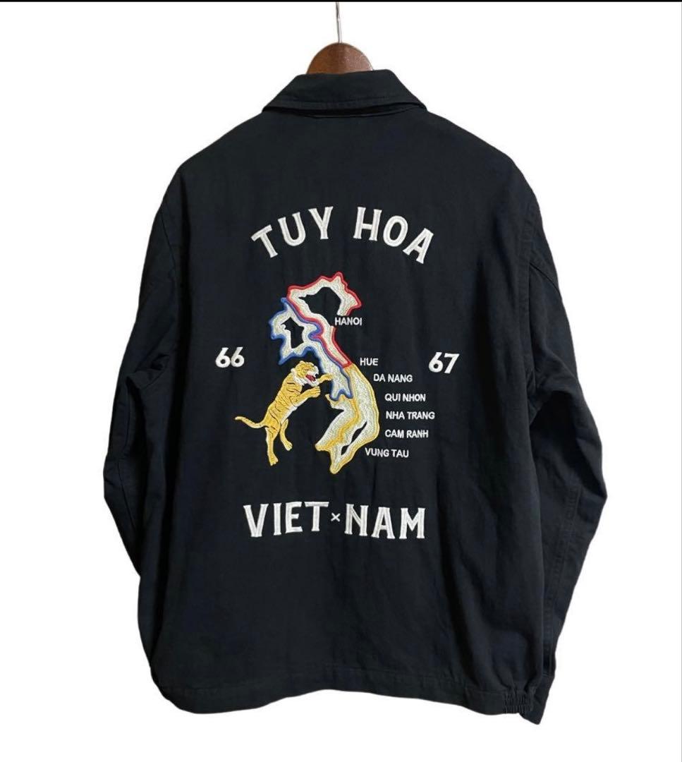 HOUSTON ベトジャン スカジャン ベトナムジャケット 虎 ブラック XL