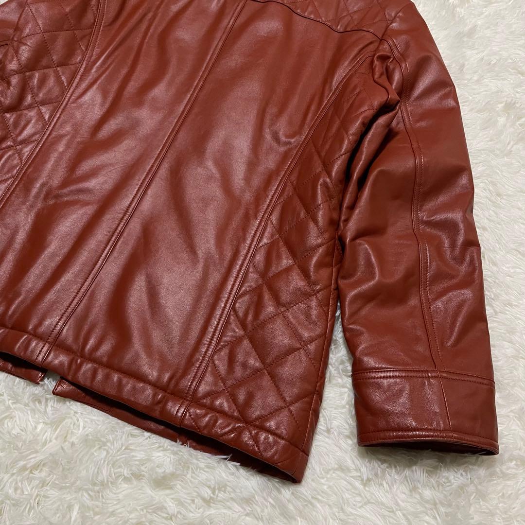 美品　バルマン　ラムレザー ジャケット　シングル　ライダース　キルティング