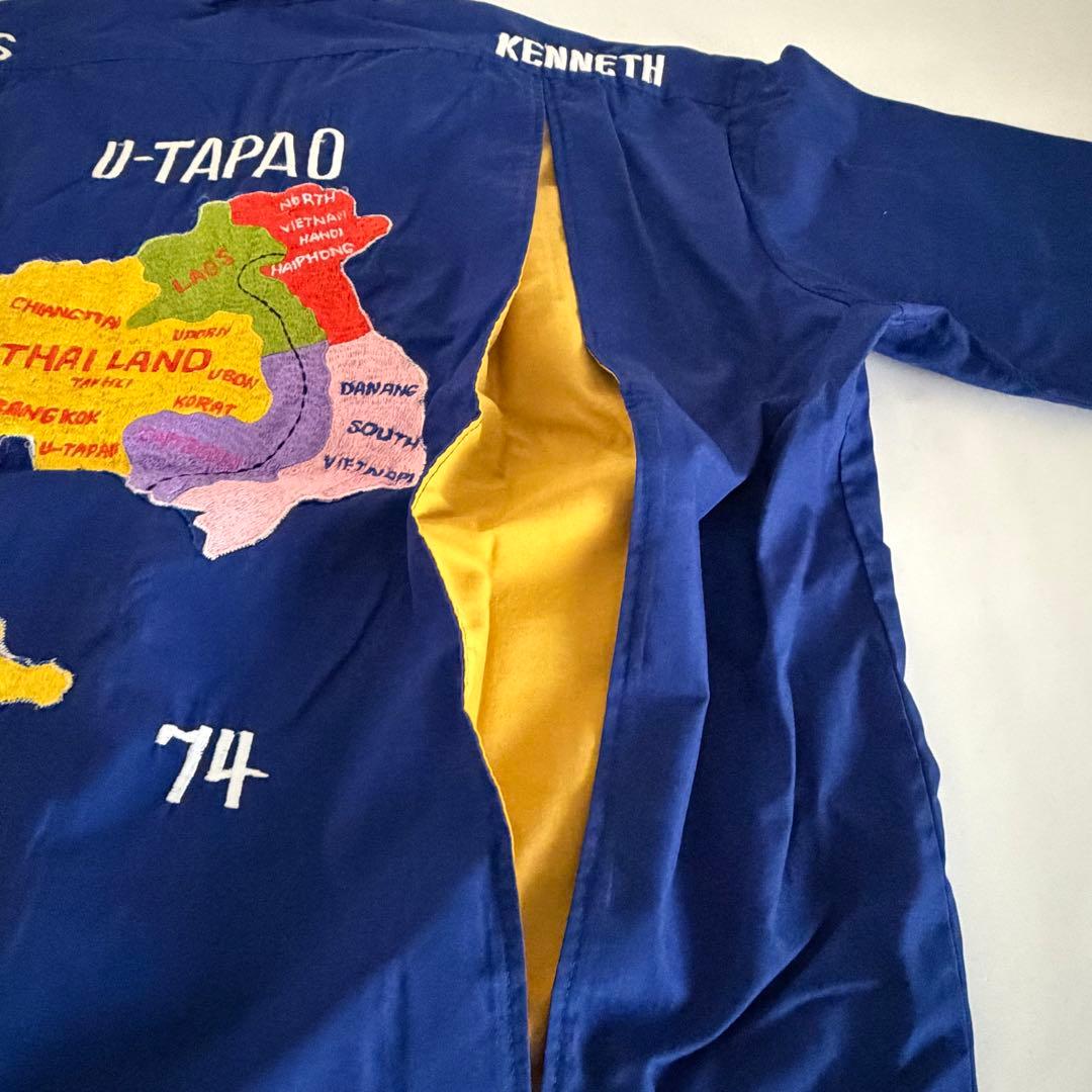 70s タイ 米軍 ヴィンテージ スカシャツ 地図刺繍 ベトナム スーベニア