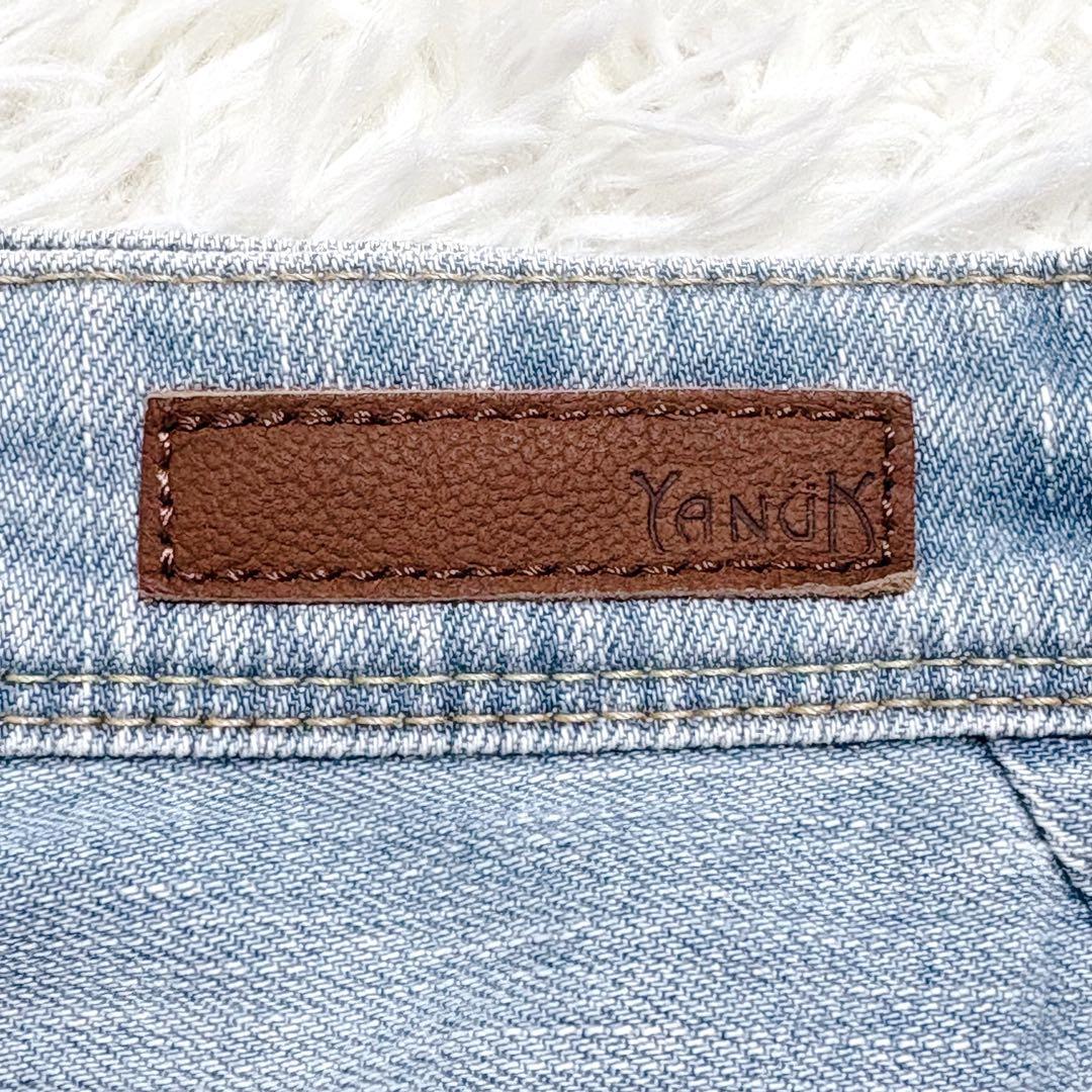 極美品✨ ヤヌーク リリス ライトブルー デニムパンツ ワイドストレート 25