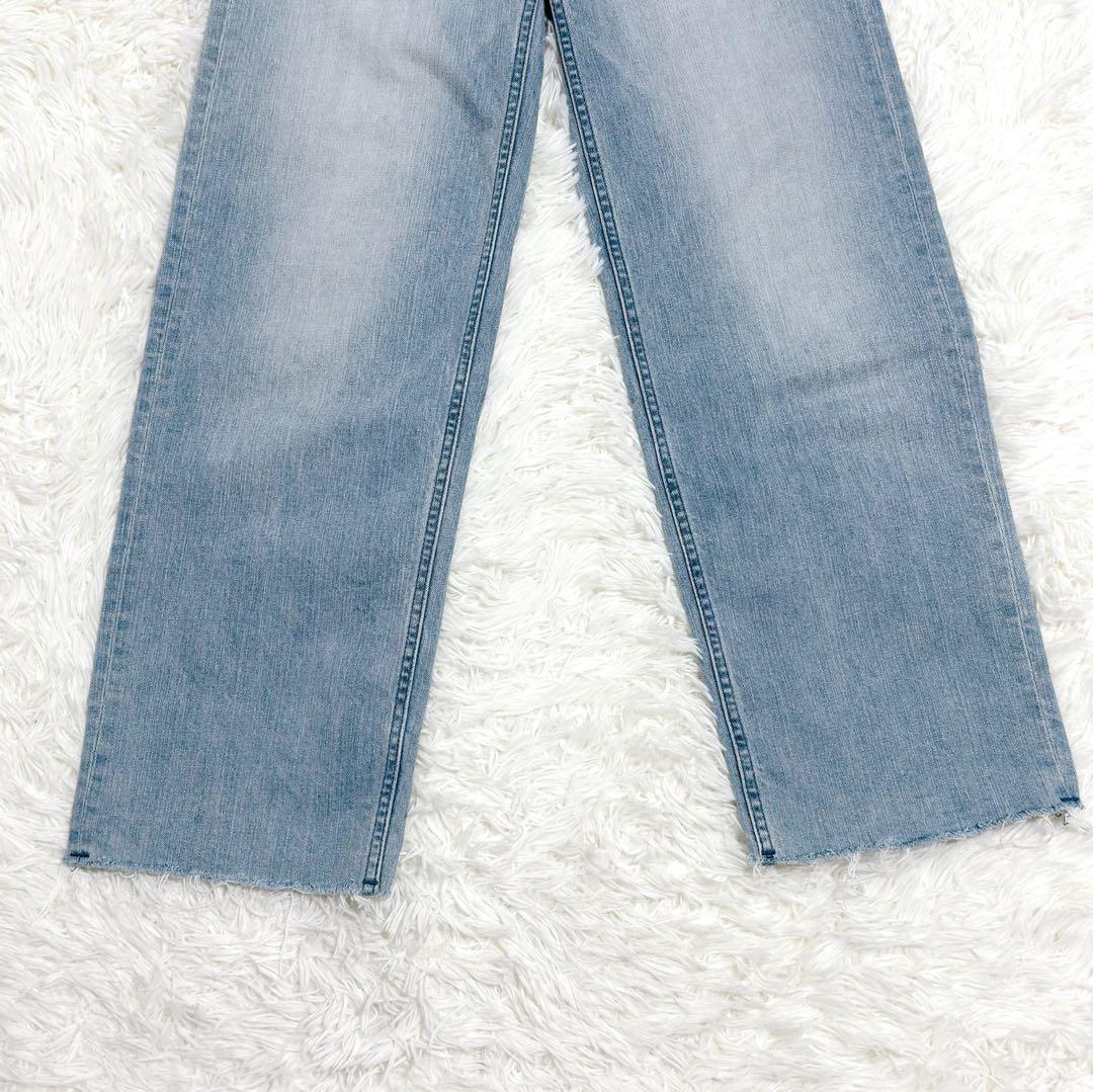 極美品✨ ヤヌーク リリス ライトブルー デニムパンツ ワイドストレート 25