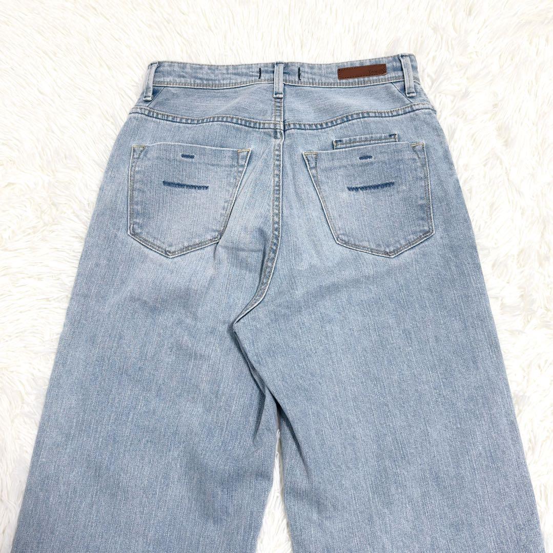 極美品✨ ヤヌーク リリス ライトブルー デニムパンツ ワイドストレート 25