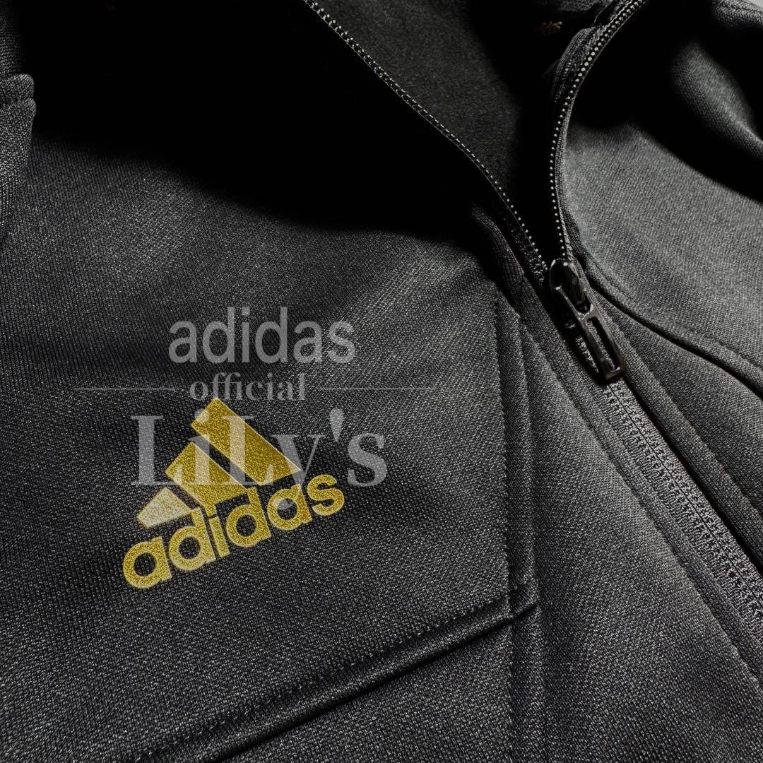 【Ｌサイズ】adidas上下セットアップ　新品　黒金　定価17,600円　裏起毛