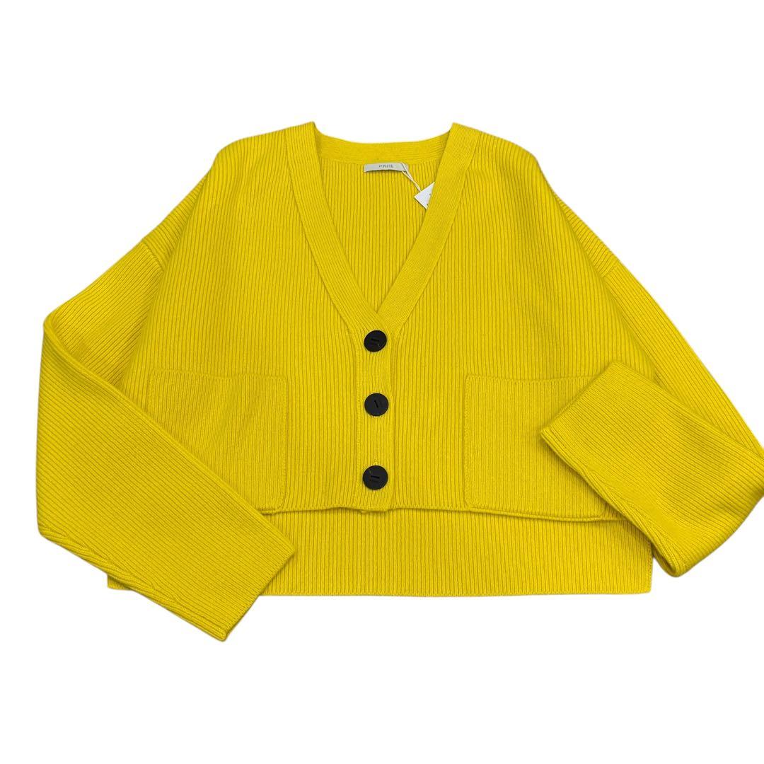 新品未使用　LE PHIL ルフィル ウールコンパクトカーディガン 黄 フリー