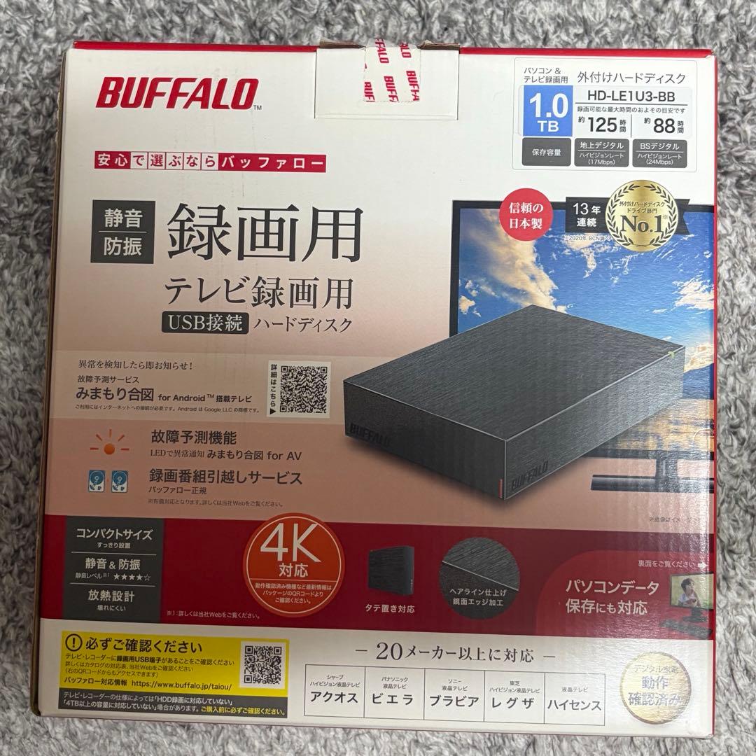 BUFFALO 外付け HDD 1TB HD-LE1U3-BB