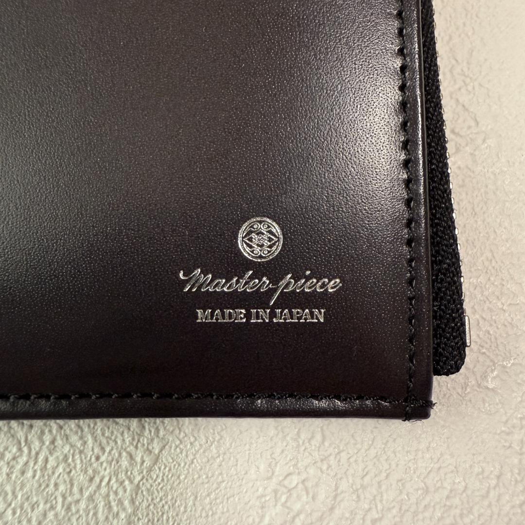 未使用級✨マスターピース コンパクトウォレット 財布 ラウンド ブラック 日本製