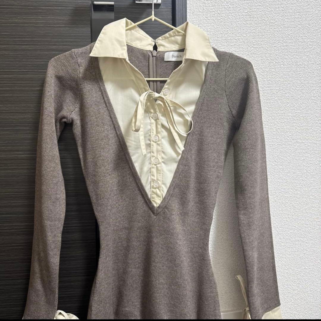 Darich ダーリッチ シャツドッキングプリーツミニワンピース即日発送