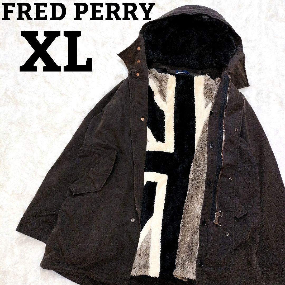 フレッドペリー ユニオンジャック ボアライナー 刺繍ロゴ モッズコート XL