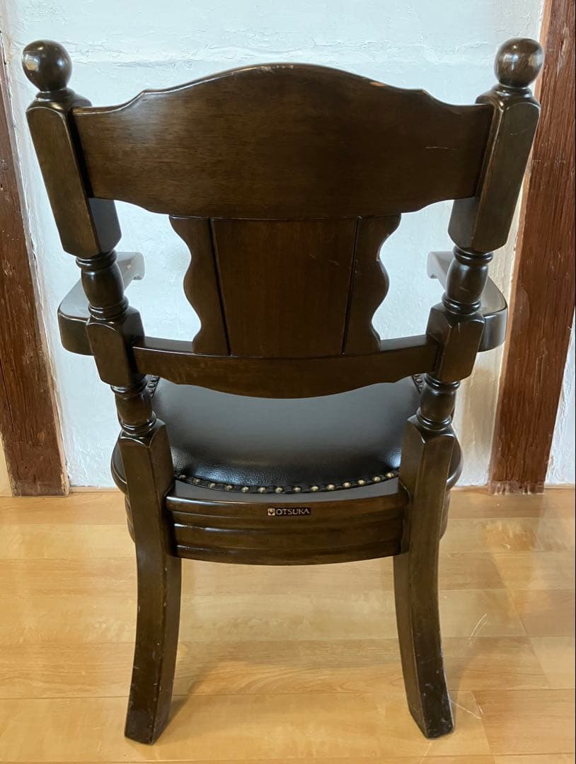 大塚家具 英国アンティーク アームチェア 天然木 ダークブラウン②