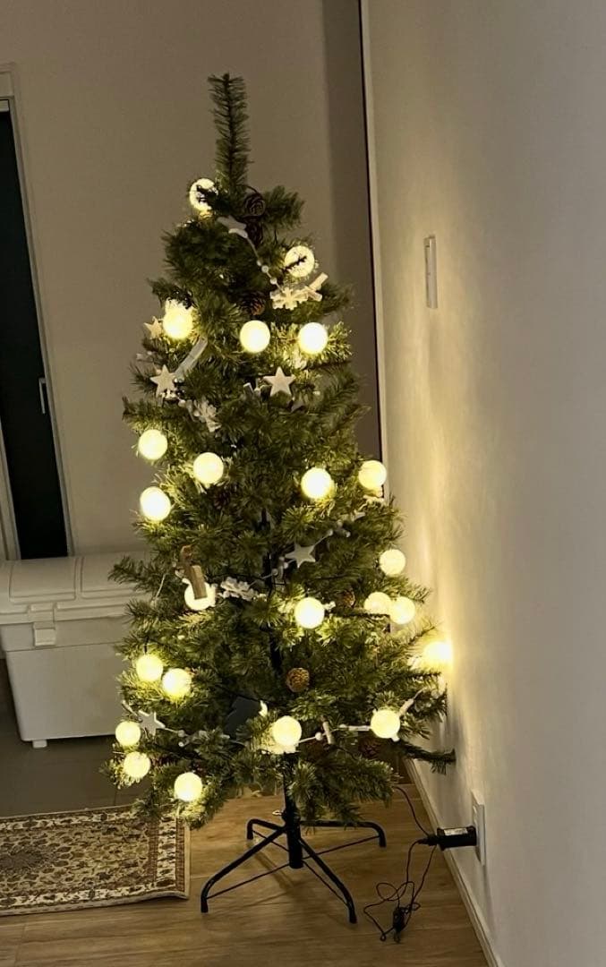 LOWYA クリスマスツリー オーナメント LEDライト付 150cm