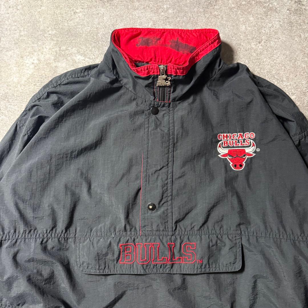 00s NBA スターター Bulls XL ハーフジップパーカー