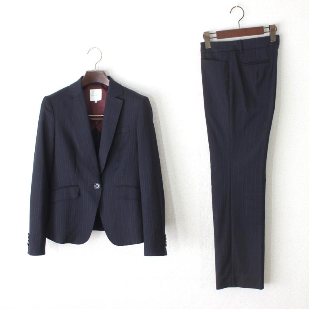 50【極美品】組曲 クミキョク パンツスーツ セットアップ 2 YUNSA生地