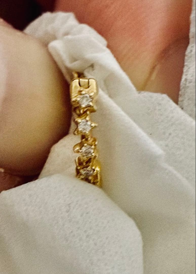 【片耳のみ！】スターダスト・ダイヤモンドフープピアス(S) K10YG