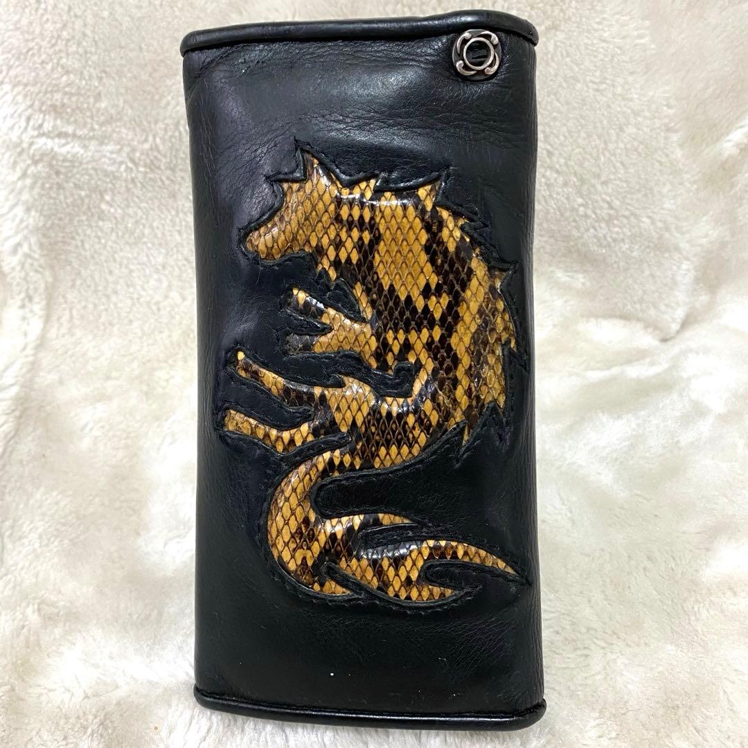 WOLFMAN B.R.S ✨希少品✨ 長財布 バイカーズウォレット パイソン