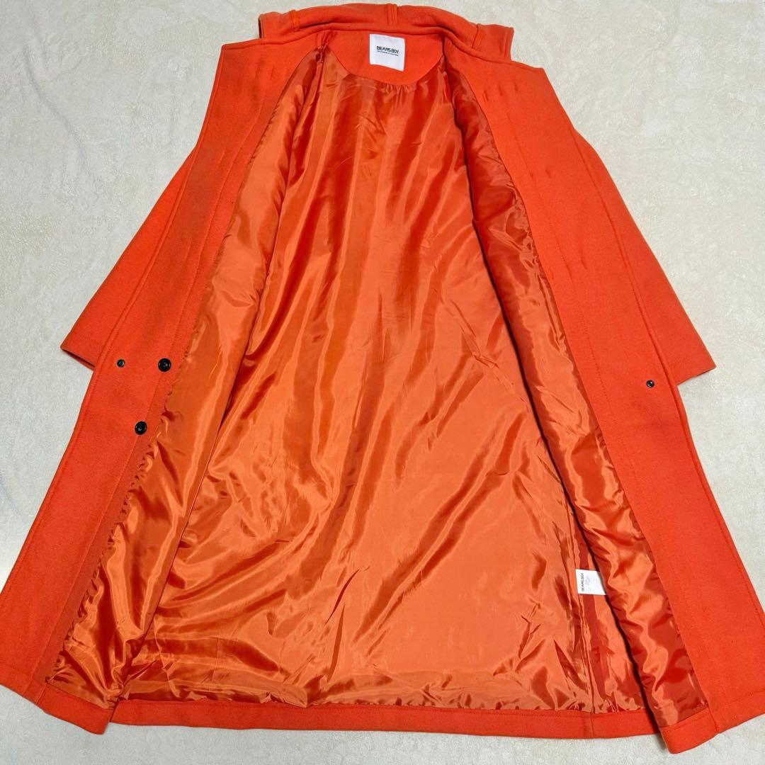 極美品✨ BEAMSBOY ダッフルコート ロング オレンジ ウール混 トグル