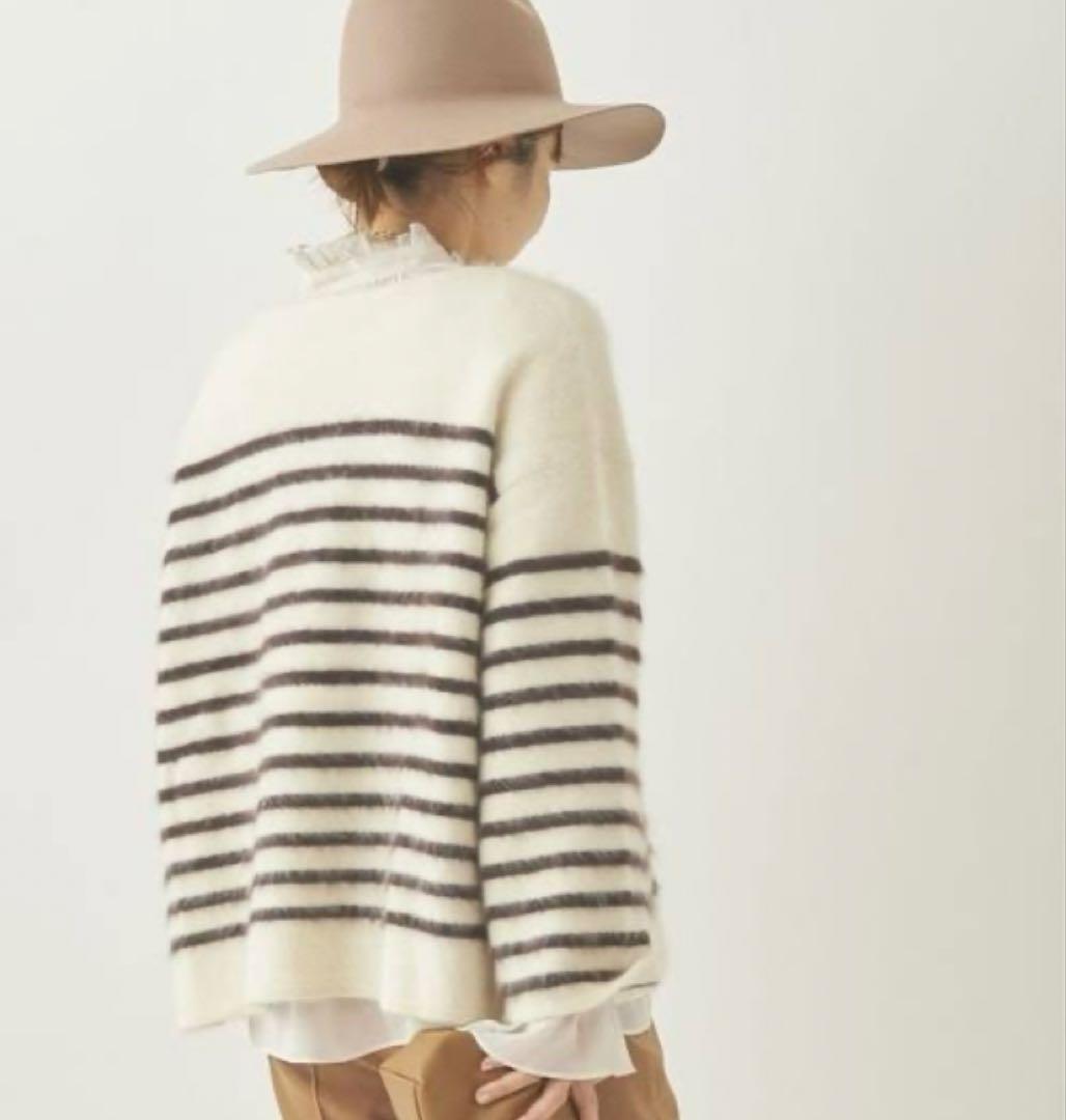定価28600円　plage プラージュFur ボーダーオーバーサイズニット