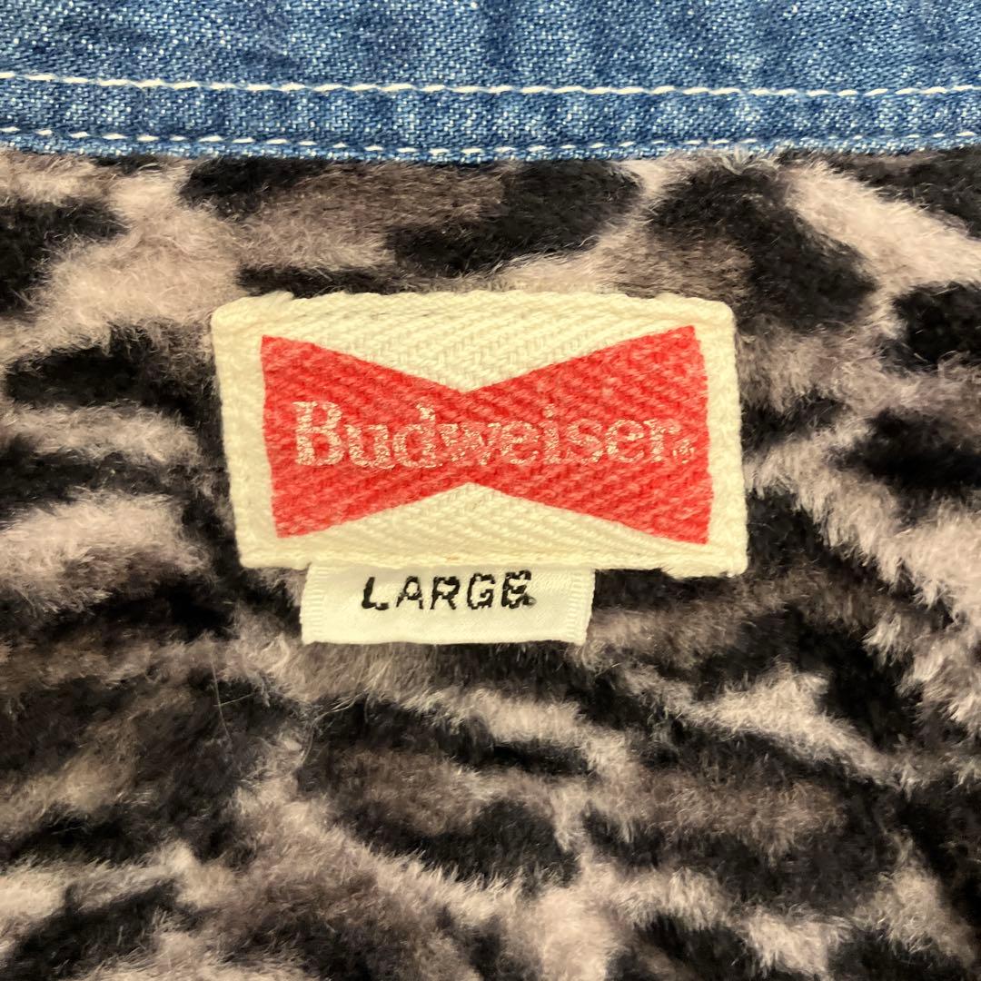 【Budweiser】レア　バドワイザー　豹柄　デニム　ウエスタン　ターコイズ