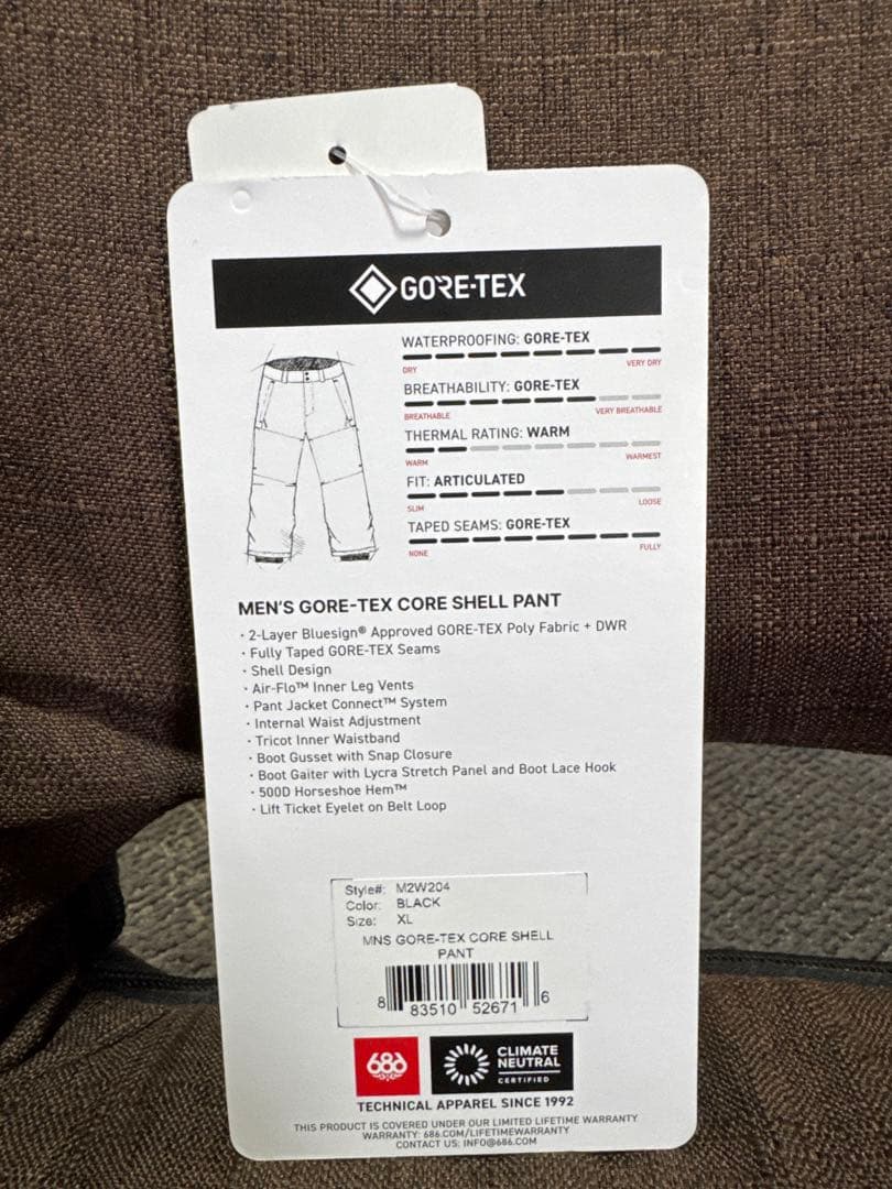 686 スノボウェア パンツ GORE-TEX XL 黒 美品