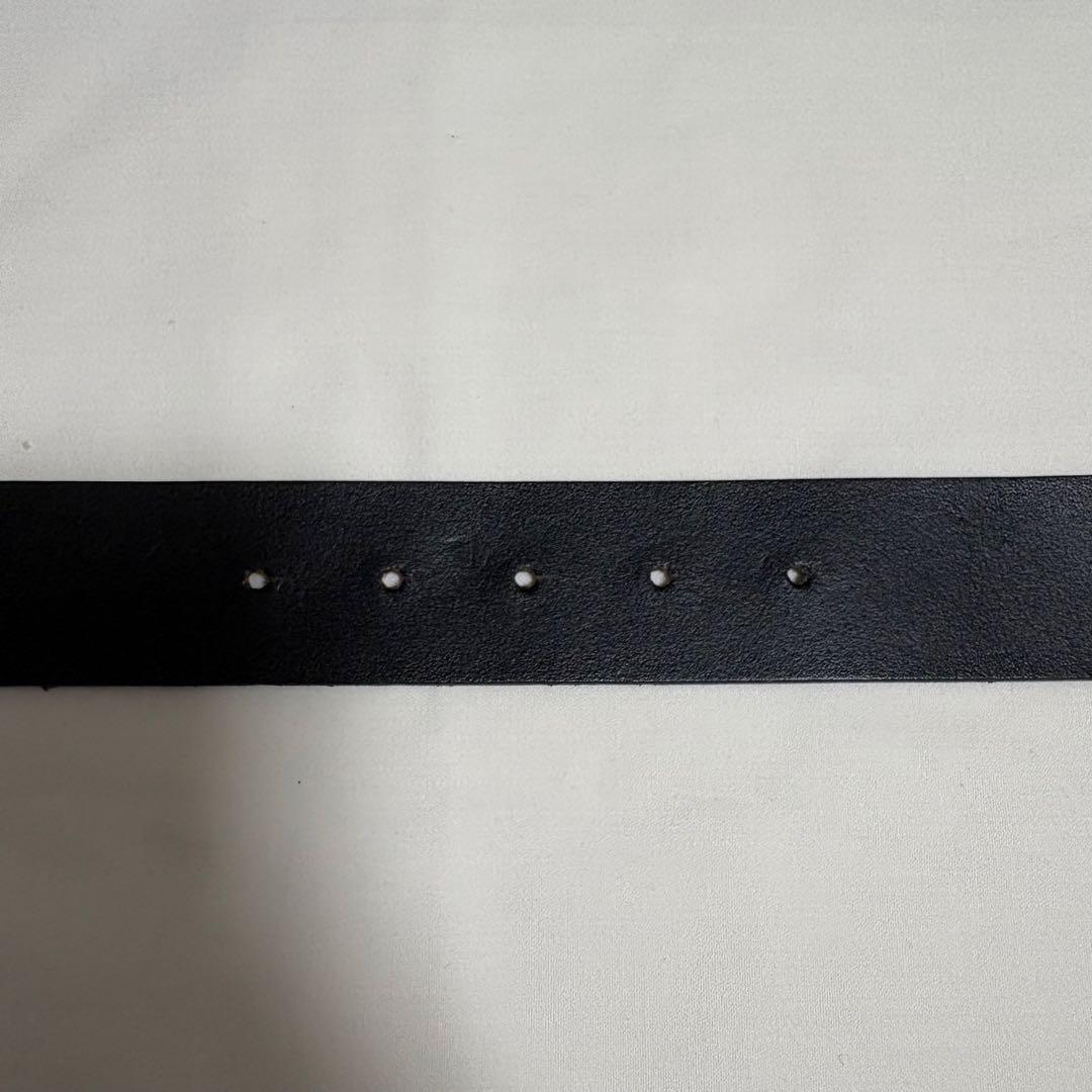 DIESEL 黒レザーベルト 楕円バックル