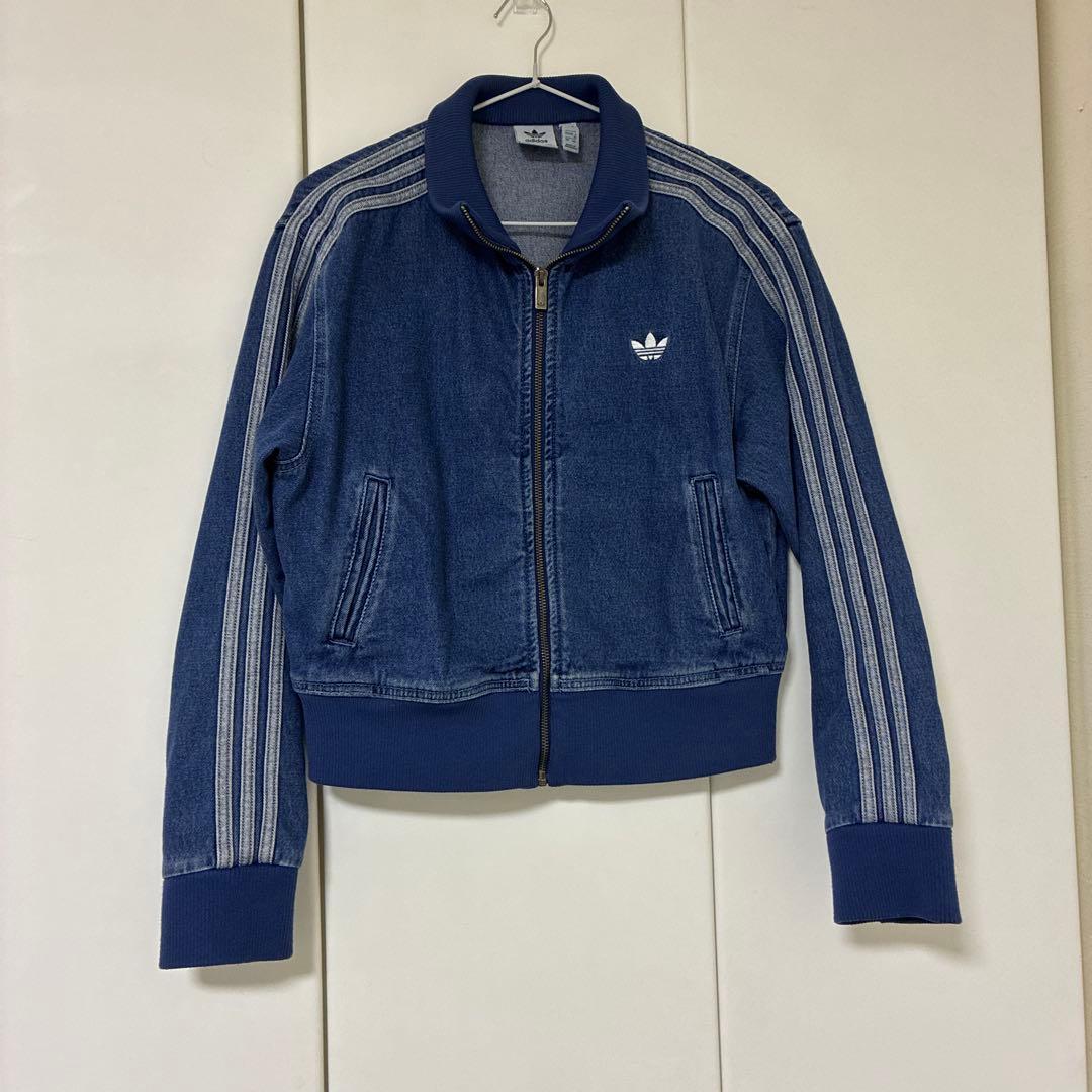 adidas ジャージ　ジーンズ　アディダス デニムブルー ジャージ　XL