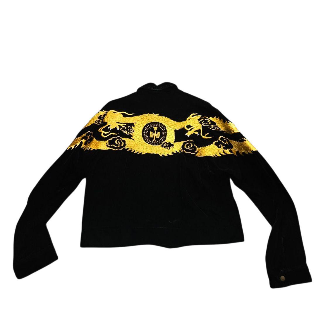 激レア black means スカジャン ベドジャン ベロア 別珍 黒 金